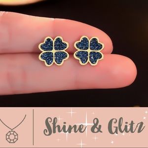 Clover Earrings | Blue or Silver | Four leaves